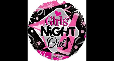 Witbaard Folieballon Girls Night Out Meisjes 46 Cm Roze/zwart