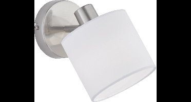 REALITY TOMMY - Opbouwspot - Nikkel mat - excl. 1x E14 - Witte kap