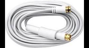 Axing Antenne, Satelliet Aansluitkabel [1x F-stekker - 1x F-stekker] 10.00 m 75 dB Vergulde steekcontacten Wit
