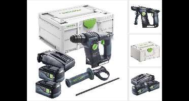 Festool BHC 18-Basic accuboormachine 18 V 1,8 J SDS Plus Brushless + 2x accu 5,0 Ah + oplader + Systainer