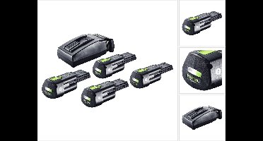 Festool energieset 4x BP 18 Li 3,0 Ergo I accu 18 V 3,0 Ah / 3000 mAh Li-Ion ( 4x 577704 ) + TCL 6 oplader ( 201135 )