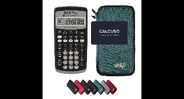TI-BA II Plus incl. WYNGS Beschermhoes Turkoois - Financiële Rekenmachine - Basis Pakket