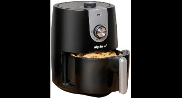 alpina Airfryer 2L - Heteluchtfriteuse 1-4 Personen - Air Fryer met Timer - Instelbare Temperatuur 80 tot 200 Graden - met Timer Functie - Heteluchtoven 900W