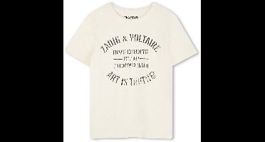 Zadig & Voltaire X60464 T-shirt Met Korte Mouwen Beige 10 Years Kinderen