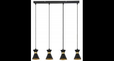 Reality Breda Hanglamp Zwart Goud E14 4 lichtpunten