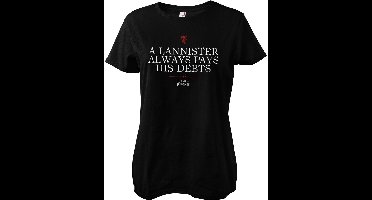 Game of Thrones Damen T-Shirt A Lannister Always Pays His Debts Girly Tee WB-5-GOT006-H84-2 Black-XL