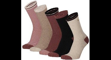 Apollo - Sokken - Hartjes - Rib - Multi Colour - 5-pack - Maat 31/34