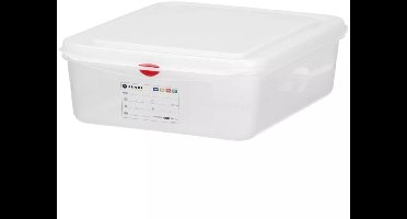 HENDI Gastronormbak GN 1/2 - polypropyleen - luchtdicht met deksel, stapelbaar - 32,5 x 26,5 x 10 cm - transparant - 6,5 liter - voedselopslag