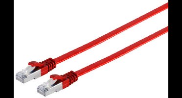 RJ45 Flachkabel m. CAT 7 Rohkabel slim rot 1m
