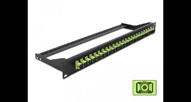 19 inch Fiber patch panel 24 Poort SC Simplex Limegreen