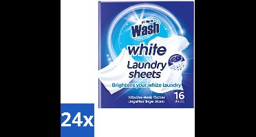 24 x At Home - Wash - Wasdoekjes - Witte Was - Tegen Verkleuring - 12 Doekjes - Wasdoekjes - Witte Was - Verlichten Was - Stralende Was - Wasdoek