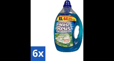 6 x Witte Reus - Vloeibaar Wasmiddel - 44 Wasbeurten - Witte Was - Wasmiddel - Vlekken Verwijderen - Waskracht - Economisch Wasmiddel