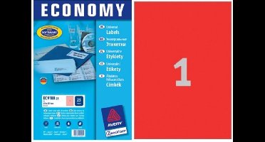 Verwijderbare etiketten A4 199,6x289,1mm rood 25 stuks