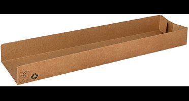 80 Snackbakje, karton "pure" 3 cm x 7,5 cm x 28,5 cm bruin "100% Fair"