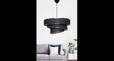Asir - Kroonluchter - Zwart en Zilver - 40 x 40 x 72 cm