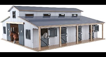 Kids Globe Paardenstal met 7 Boxen en Weiland 1:24