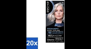20 x SYOSS - Coloration 12-59 Cool Platinum Blond - Haarverf - Grijsdekking - Vermindert Haarbreuk - Permanente Haarkleuring - Grijsdekking - Haarkleur - Keratine - Haarkleurtechniek