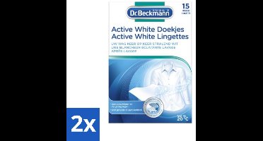 2 x Dr. Beckmann Active White Sheets 15 stuks per verpakking - Witte Was - Wasverzorging - Grauwsluier - Vergeling - Witmaakdoekjes