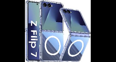 MagSafe hoesje Geschikt voor Samsung Galaxy Z Flip 7 - Flip 7 Transparant Shockproof Hoesje - Schokbestendig TPU hoesje Samsung Z Flip 7 - Flip 7