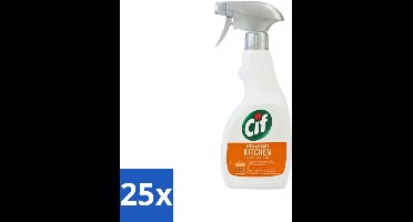 25 x Cif - Keuken Spray - Super Snel - Verwijdert Hardnekkig Vuil - 500ml - Keuken Spray - Vet Verwijderen - Snel Schoonmaken - Keuken Schoonmaken - Vuil Verwijderen