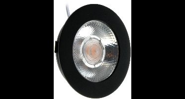 LED inbouwspot - 3W - 1 stuk - zwart warm licht 2700K met dimfunctie en IP54 bescherming
