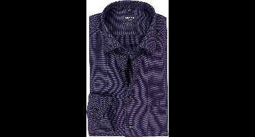 OLYMP Luxor modern fit overhemd - structuur - paars - Strijkvrij - Boordmaat: 40