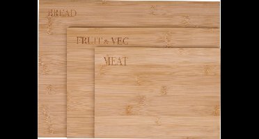 alpina Snijplanken Hout - Set van 3 - Verschillende Maten - Bamboe