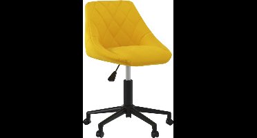vidaXL - Eetkamerstoel - draaibaar - fluweel - mosterdgeel