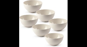 Plasticforte kommetjes/schaaltjes - 6x - dessert/ontbijt - kunststof - D17 x H8 cm - beige