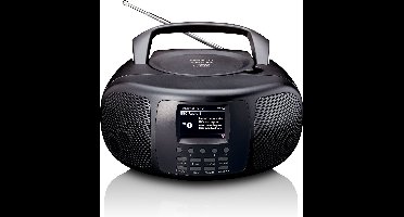 Lenco SCD-6000BK - Draagbare internet Radio met DAB+/FM, Bluetooth - CD-speler en groot LCD kleurendisplay - Zwart