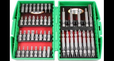 Hofftech 45-delige bitset - geschikt voor accuboormachines - inclusief bewaarbox
