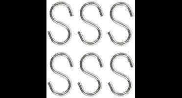 Proplus ophanghaak - 12x - S-haak - 4.4 cm - hangers - kledinghaken / keukenhaak