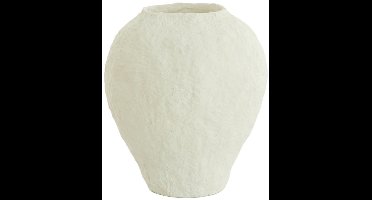 Light & Living Vaas Pantoja - Mat Crème - Ø45cm - Kunststof - Modern - Bloemenvaas - Woondecoratie - Decoratieve vaas voor woonkamer of slaapkamer