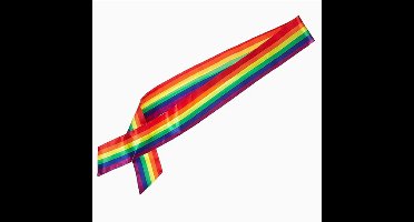 Smiffys Regenboog sjerp volwassenen - Pride parade - liefde - lhbtiqa+ - kleurrijk - polyester - 90 cm lang