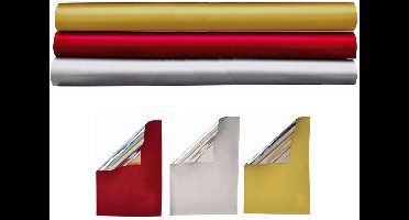 Metallic Cadeaufolie - Luxe Cadeaupapier - Inpakpapier - 200 x 70 cm - 6 rollen