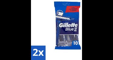 Gillette Blue II - Wegwerpscheermesje - 10 Scheermesjes - Voordeelverpakking - 2 stuks