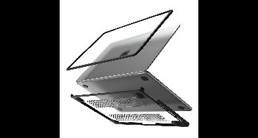 Mobilize Laptophoes geschikt voor Apple MacBook Air 13 Inch (2018-2020) Hoes Hardshell Laptopcover MacBook Case | Mobilize Protection Cover - Transparant / Zwart - Model A1932 / A2179 / A2337