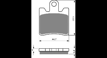 goud fren remblok voor daelim 125 b-bone scooter 2009 tot 2014 av nieuw