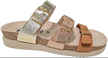 Mephisto Hyacinta Leren Dames Slippers - Goud Bruin - 42