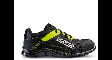 Sparco PRACTICE JOS – Lichtgewicht veiligheidsschoen S1PL met ademend 3D-mesh en sportief design - 36 - Maat - zwart-geel
