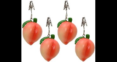 Decoris Tafelkleedgewichten - fruit perzik - 8x - tafelkleed/tafelzeil - Tropische Hawaii thema - Versiering/feestartikelen