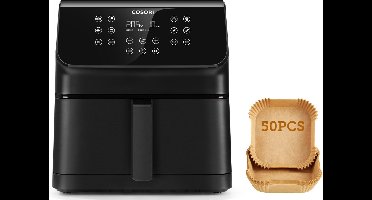 Cosori XXL Chef Edition 6.2 liter Airfryer - Met Bakpapier bakjes - 12 programma's