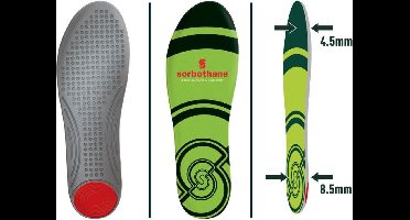 Sorbothane® Single Strike schokabsorberende inlegzolen : maat 42-43