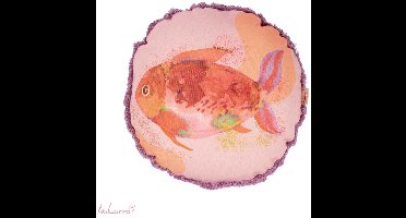 Imbarro - Kussen - Sierkussen - Goldie - Vis - Binnen kussen - Buitenkussen - P.E.T. - Rond 40cm