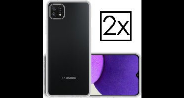 Hoesje - 2 Stuks - Geschikt voor Samsung Galaxy A22 5G - Sterk & Shockproof - Case Siliconen - Back Cover - Telefoon Hoes - Transparant