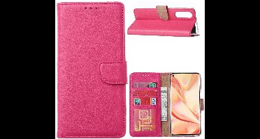 Hoesje Geschikt voor Oppo Reno 4 Lite / A73 / F17 Pro Hoesje met Pasjeshouder booktype case / wallet cover Pink