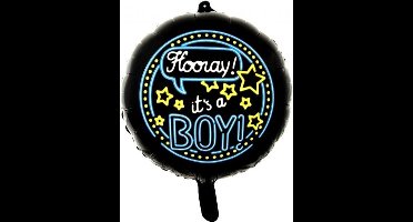 Wefiesta Folieballon It's A Boy Rond 46 Cm Zwart/blauw