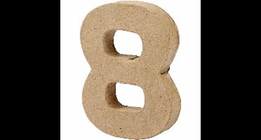 Cijfer, 8, H: 10 cm, B: 7,6 cm, dikte 1,7 cm, 1 stuk