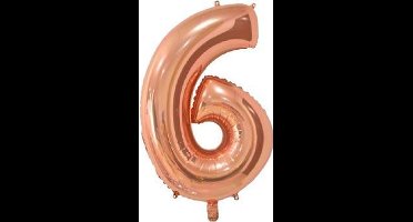 Wefiesta Cijferballon 6 Folie 66 Cm Roségoud