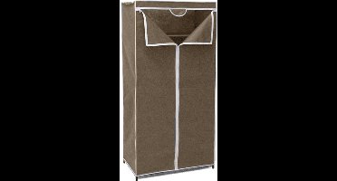 Gerimport Mobiele Kledingkast - opvouwbaar - 75 x 46 x 160 cm - bruin - opberger